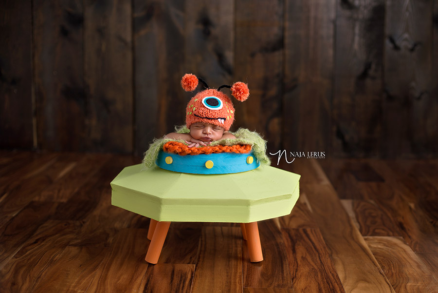 little monster theme newborn nursery prop chicago IL newborn photographer