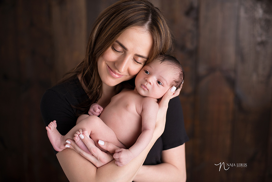 new mother with baby newborn posing chicago IL