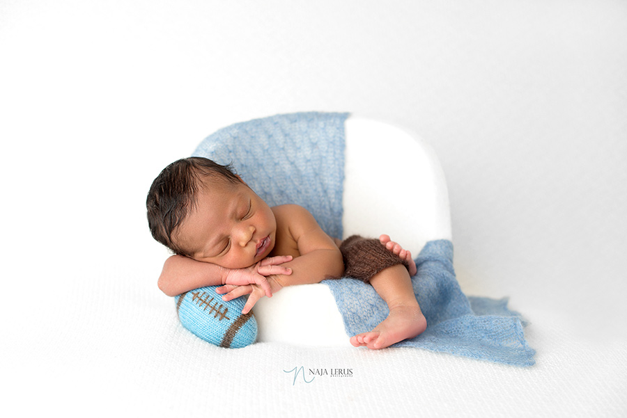 football theme newborn session chicago IL