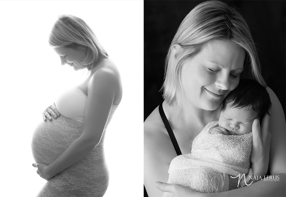 before after mom baby maternity newborn chicago black and white