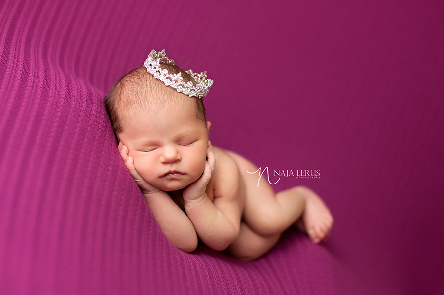 newborn baby girl posed