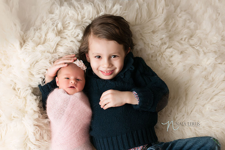 brother sister newborn photography chicago