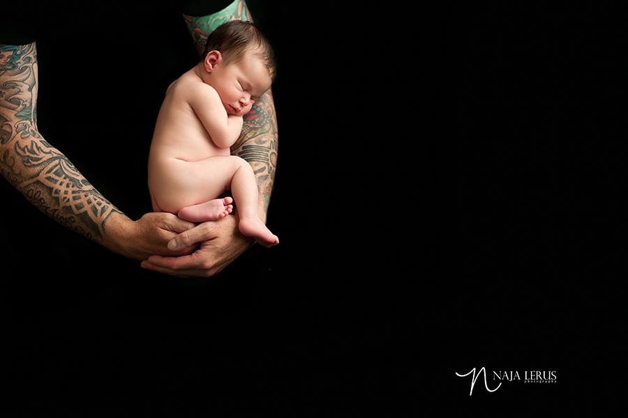 tatoo sleeve newborn photography chicago