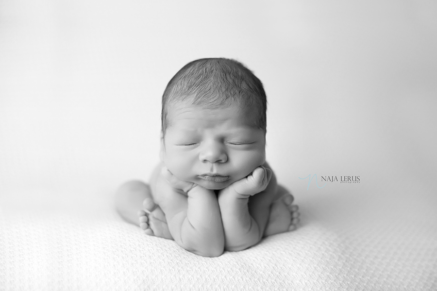 timeless modern black and white newborn photography