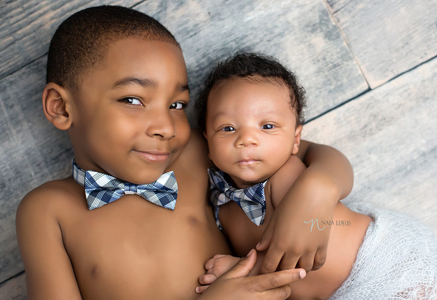 sibling brother together newborn session