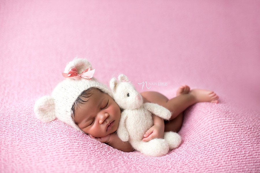 newborn teddy bear set photography sleepy baby