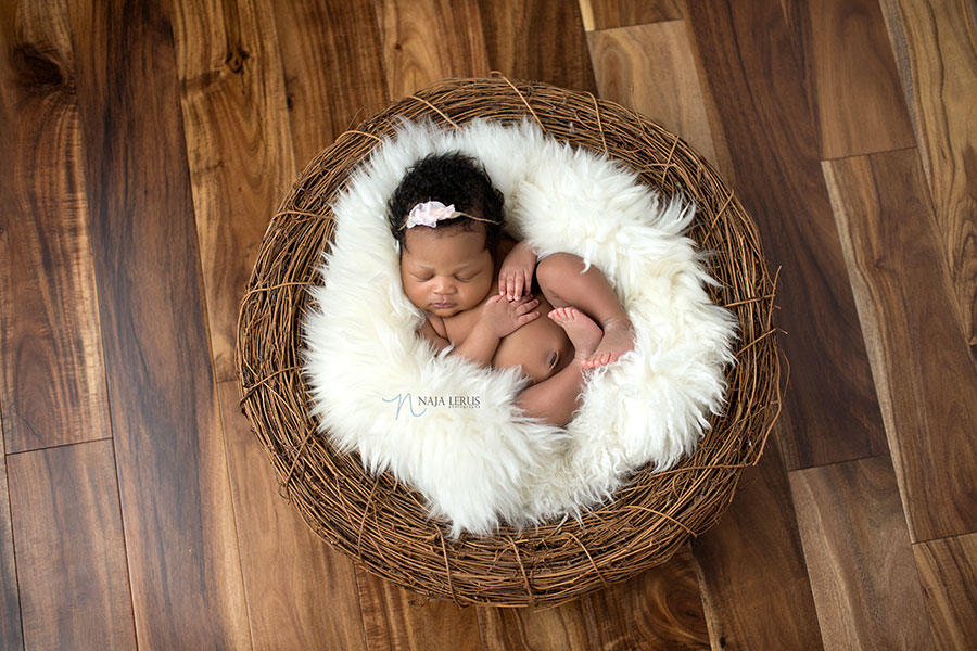 newborn basket prop shot chicago photography