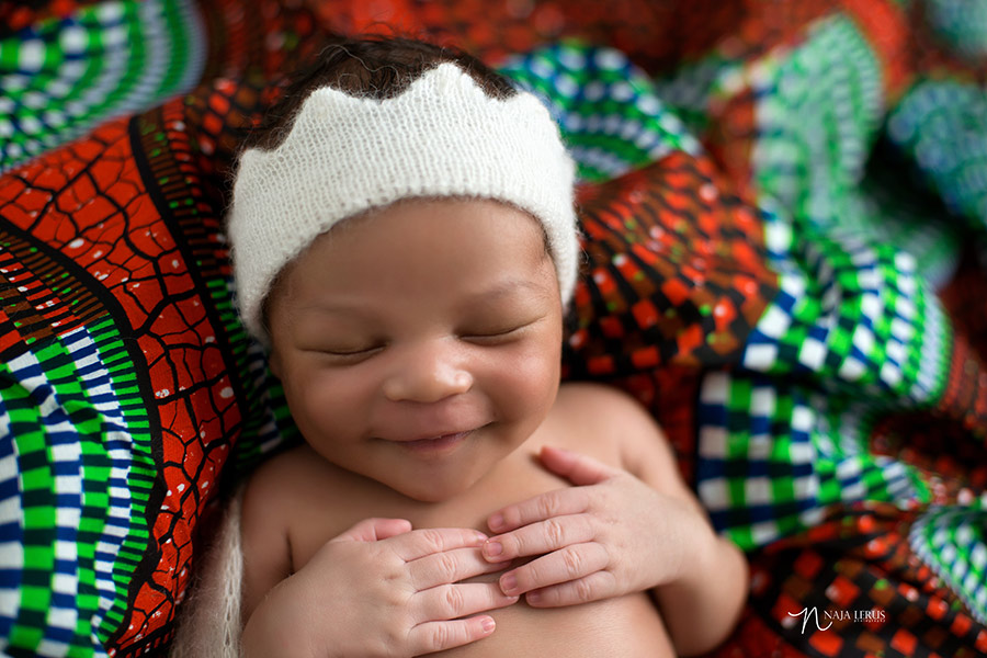 happy baby smiling newborn photography oak park IL 