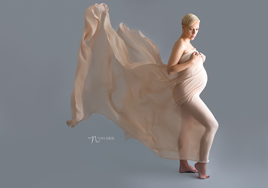 sheer drape fabric maternity photography