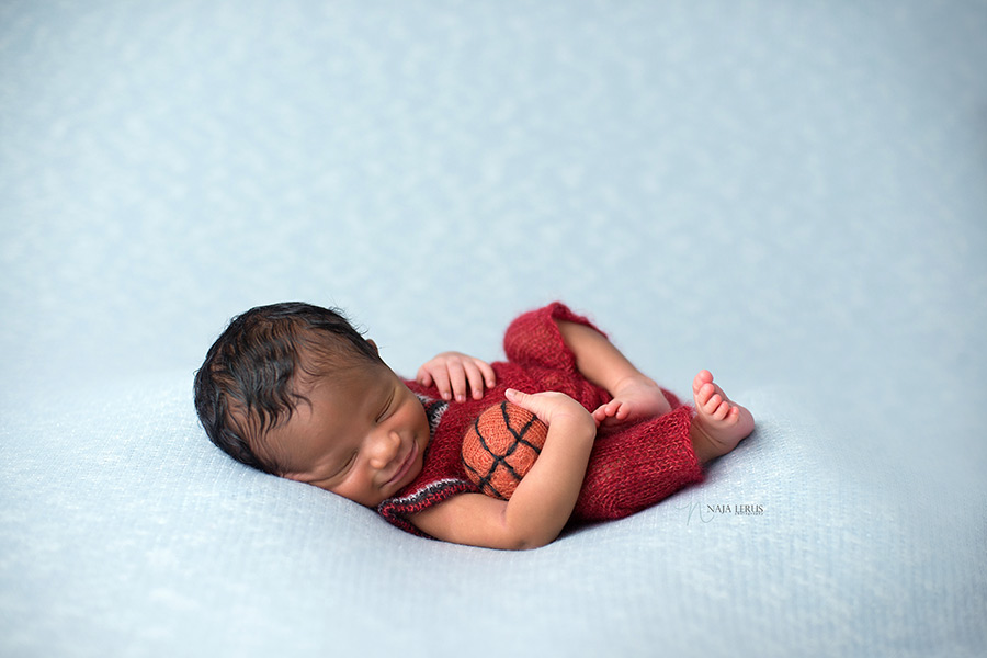 lace basketball set for newborn photography prop chicago IL