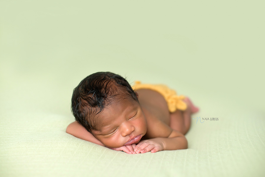 tummy pose newborn photographer chicago IL