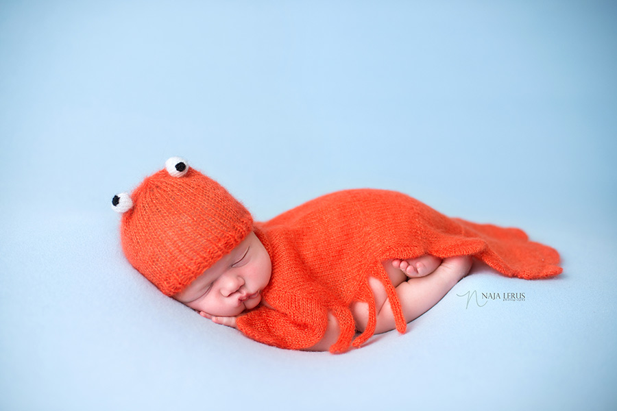 lobster prop lace made by the knitting bitty chicago newborn 