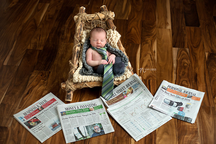 wallstreet journal newspaper newborn prop chicago