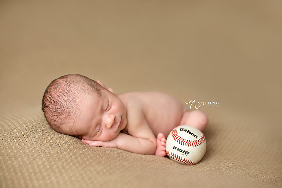 newborn photography pictures with vintage baseball chicago